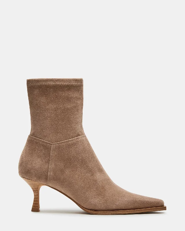 Affordable Suede Ankle Pumps for All-Day Wear--STASIA TAUPE SUEDE