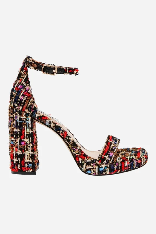 Trendy Chunky Heel Pumps for Casual Wear--Steve Madden Susan Block Heel in Red Multi