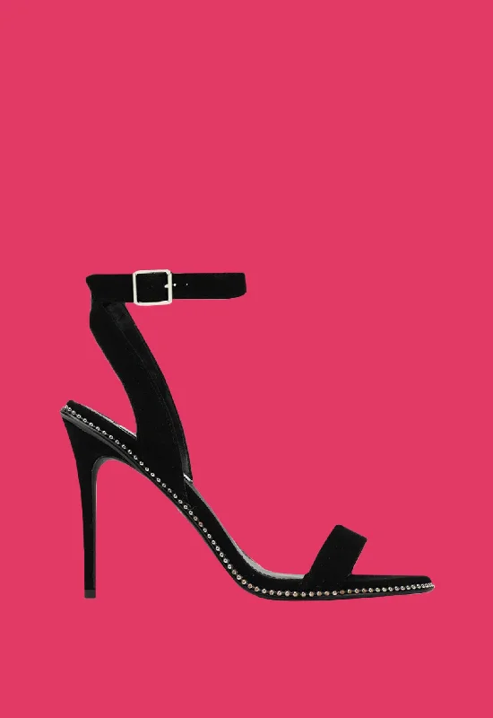 Affordable Suede Ankle Pumps for All-Day Wear--Sylvie Heels - Black Suede