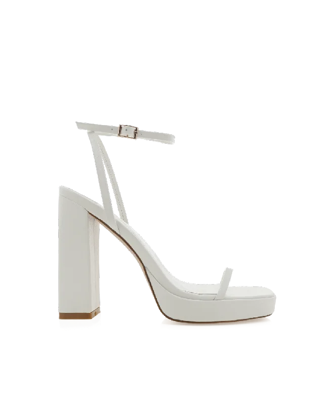 TAHNI - WHITE---Fashionable Kitten Heels for Date Night