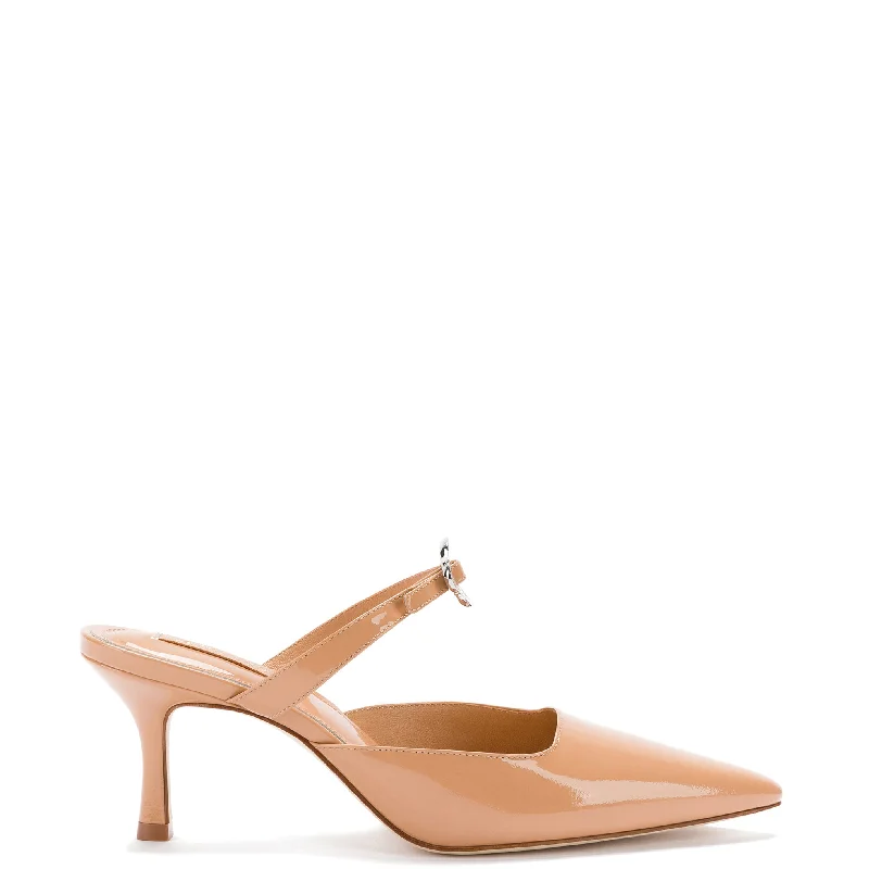 Sleek and Shiny Patent Pump Heels for a Polished Look--Daisy Pump In Tan Patent Leather