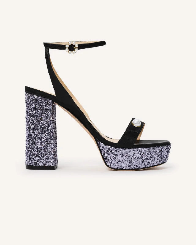 Stylish Platform Heels for Extra Height--Tara Gun Metal Platforms