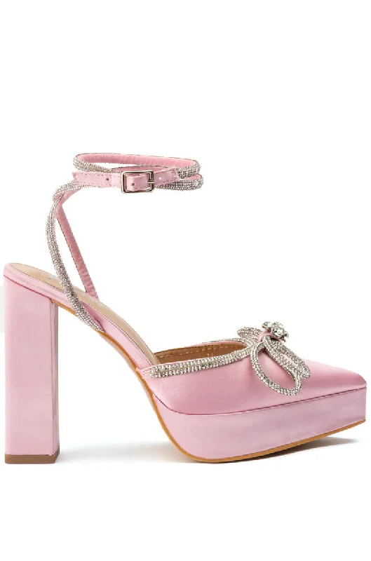 TASHA SATIN PINK PUMPAffordable Satin Heels with a Luxe Touch