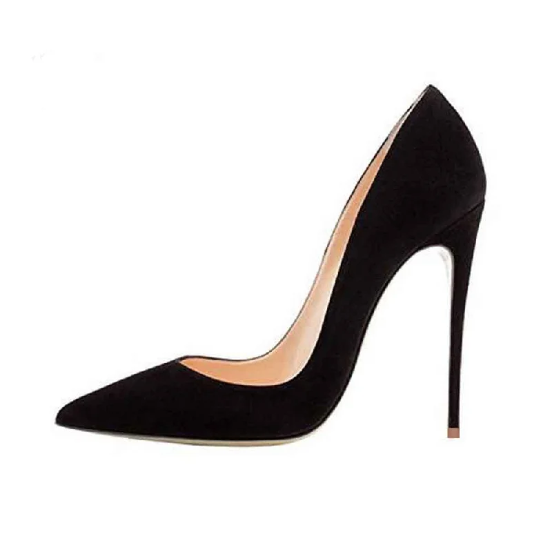 Affordable Suede Ankle Pumps for All-Day Wear--Women's Pumps Suede High Heeled Shoes Point Toe Party Heels