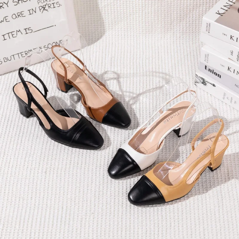 Stiletto Heel Pumps with Perfect Fit--Two Color Splicing Classic Work Shoe-Fashionable & Classic