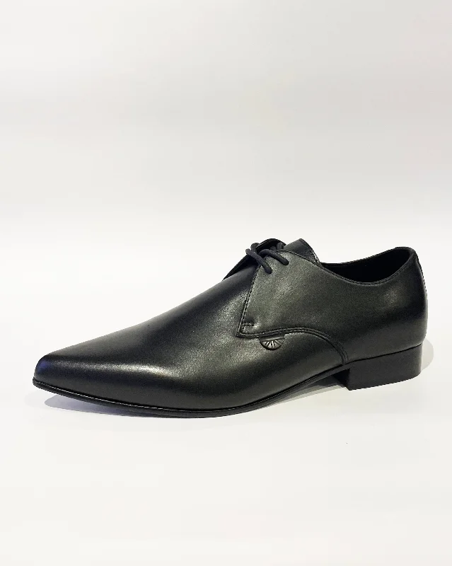 PAUL WINKLEPICKER BLACK LEATHER SHOES---Comfortable Leather Pumps for Office and Everyday Wear