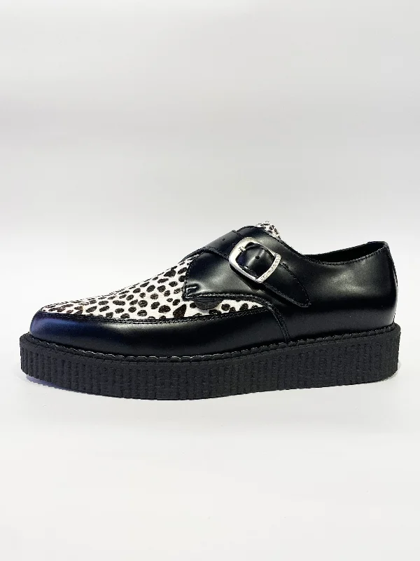 Versatile Heeled Sandals for Any Occasion---APOLLO BLACK WHITE LEOPARD CREEPERS SHOES