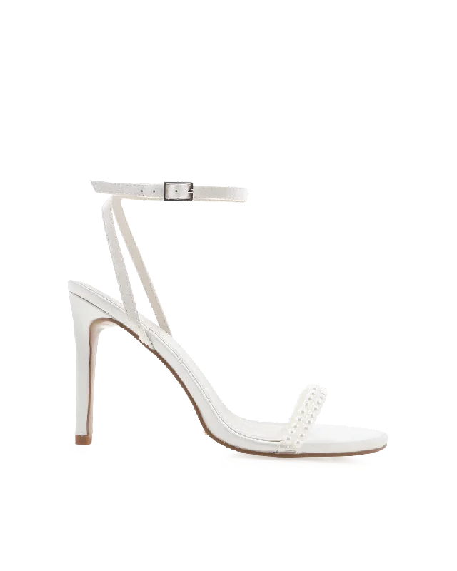 UMBER - WHITE SATINAffordable Satin Heels with a Luxe Touch