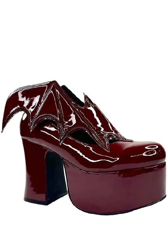 Stylish Platform Heels for Extra Height--Vampira [Oxblood] | PLATFORM HEELS*