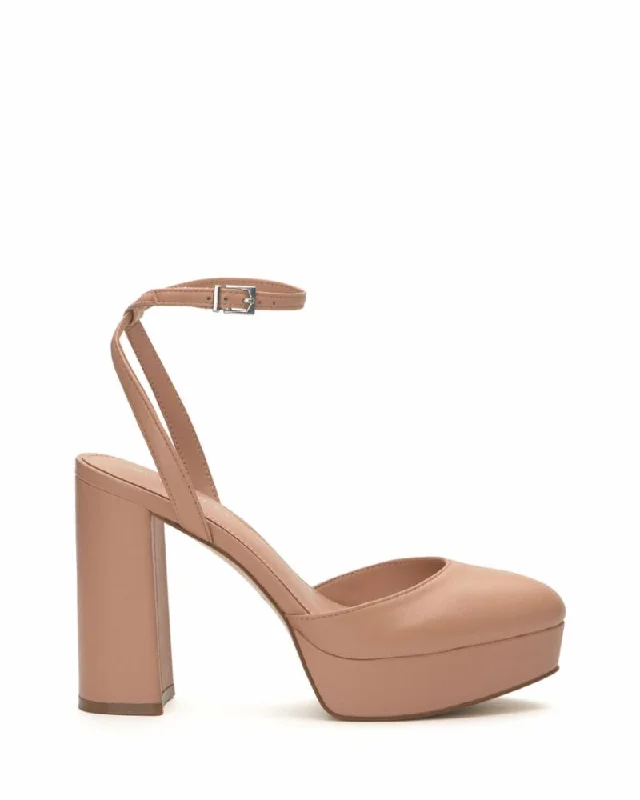 Vince Camuto Women's Patrissya Nude M---Fashionable Kitten Heels for Date Night