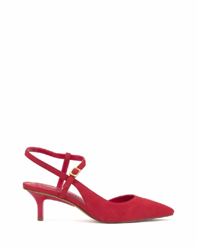 Vince Camuto Women's Riccou Red M---Fashionable Kitten Heels for Date Night