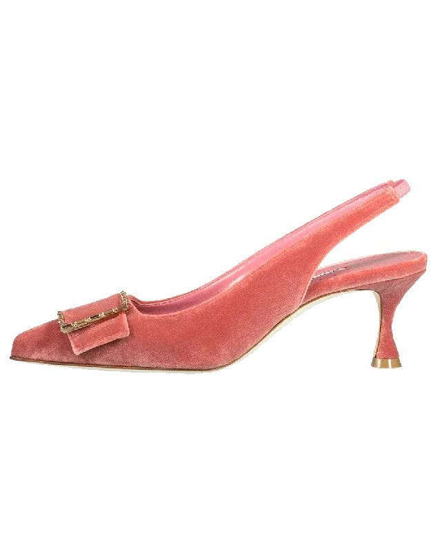 Versatile Heeled Sandals for Any Occasion---Vintage Rose Dolores Buckle Slingback