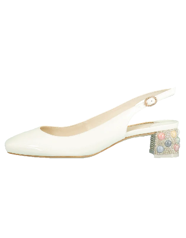 Versatile Heeled Sandals for Any Occasion---Winter White Alice Slingback Pump