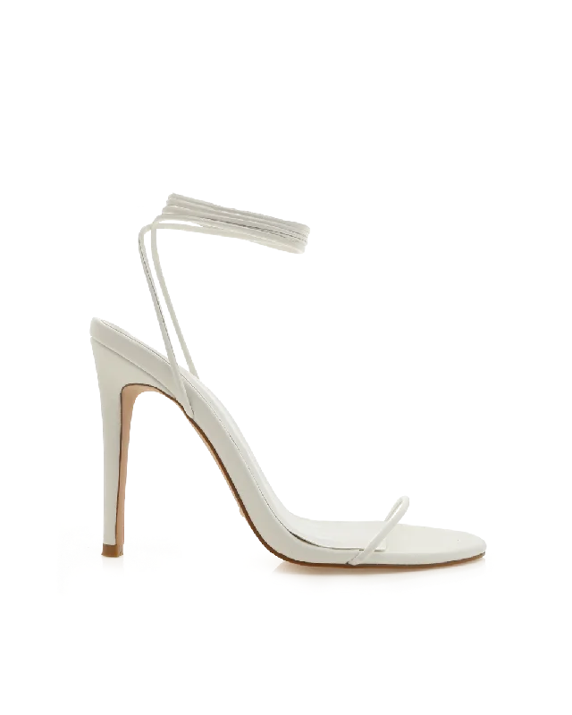 XAMIRA - WHITE---Fashionable Kitten Heels for Date Night