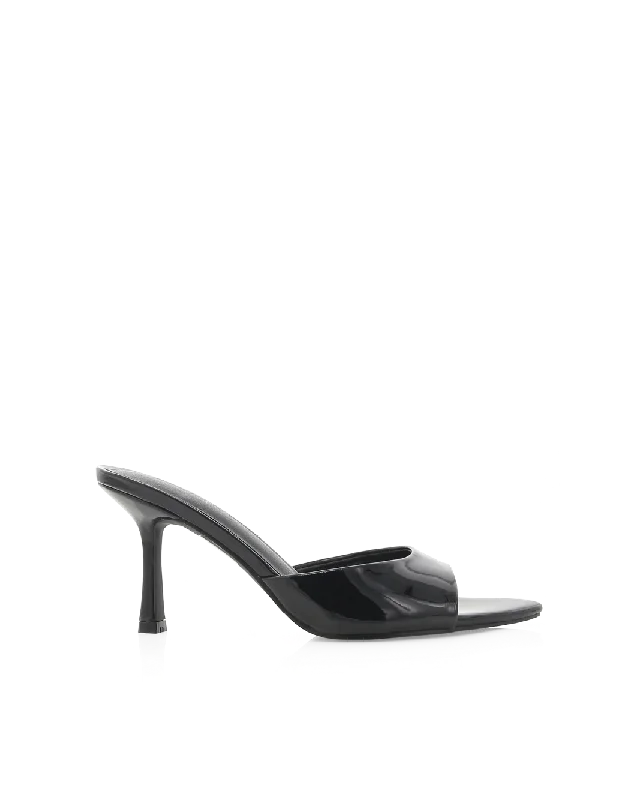 XANTHE - BLACK PATENT---Fashionable Kitten Heels for Date Night