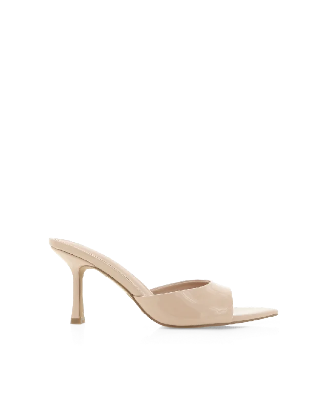 XANTHE - CAPPUCCINO PATENT---Fashionable Kitten Heels for Date Night