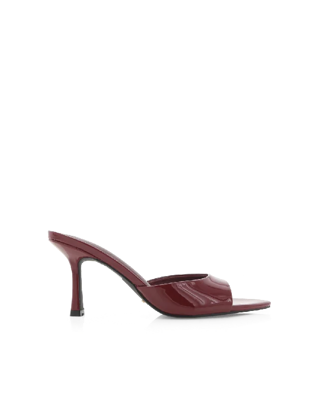 XANTHE - CHERRY RED PATENT---Fashionable Kitten Heels for Date Night