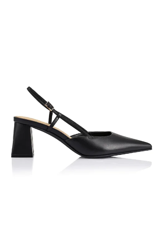 Versatile Heeled Sandals for Any Occasion---Yasmine Slingback Heels Black