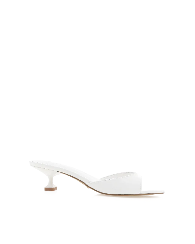 YASSER - WHITE PATENT---Fashionable Kitten Heels for Date Night