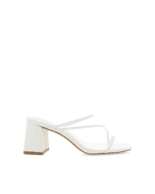 YAZMIN 2.0 - WHITE---Fashionable Kitten Heels for Date Night