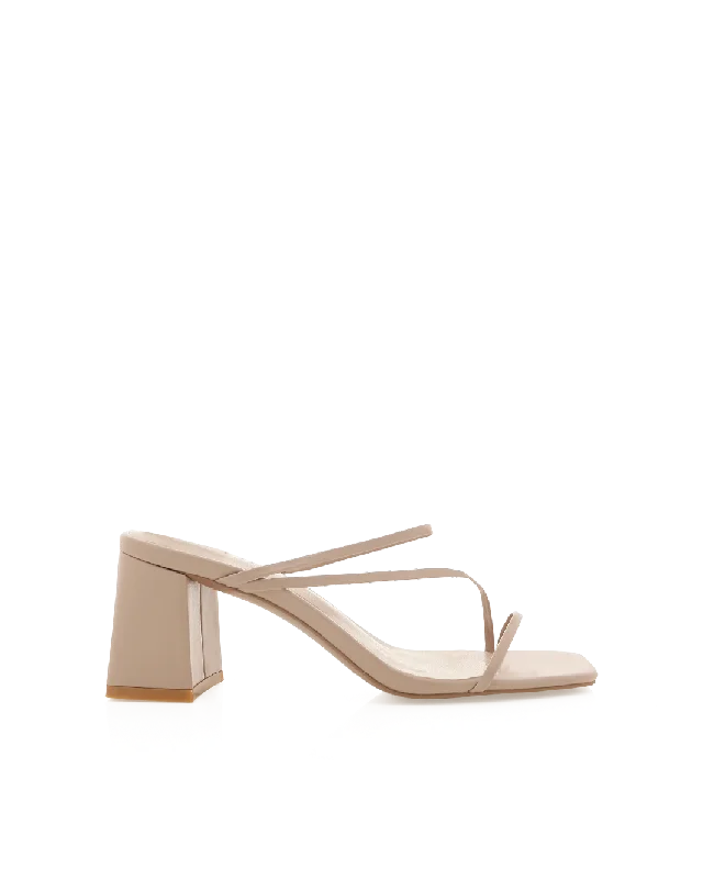 YAZMIN 2.0 WIDE FIT - LATTE---Fashionable Kitten Heels for Date Night