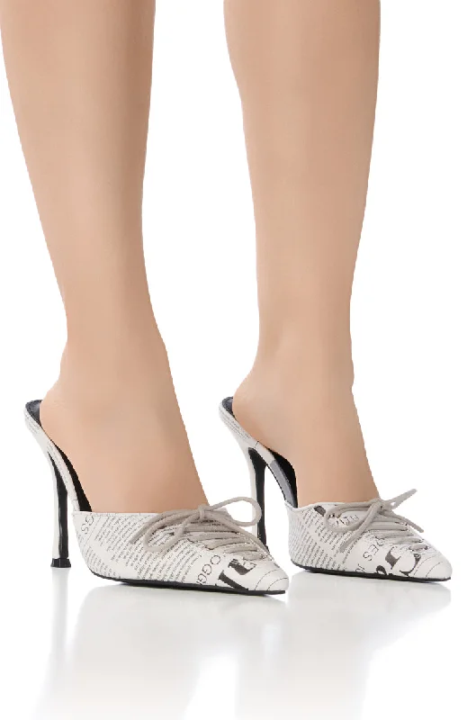 Versatile Dress Heels for Formal and Casual Wear---YESTERDAY NEWS PRINTED PUMP