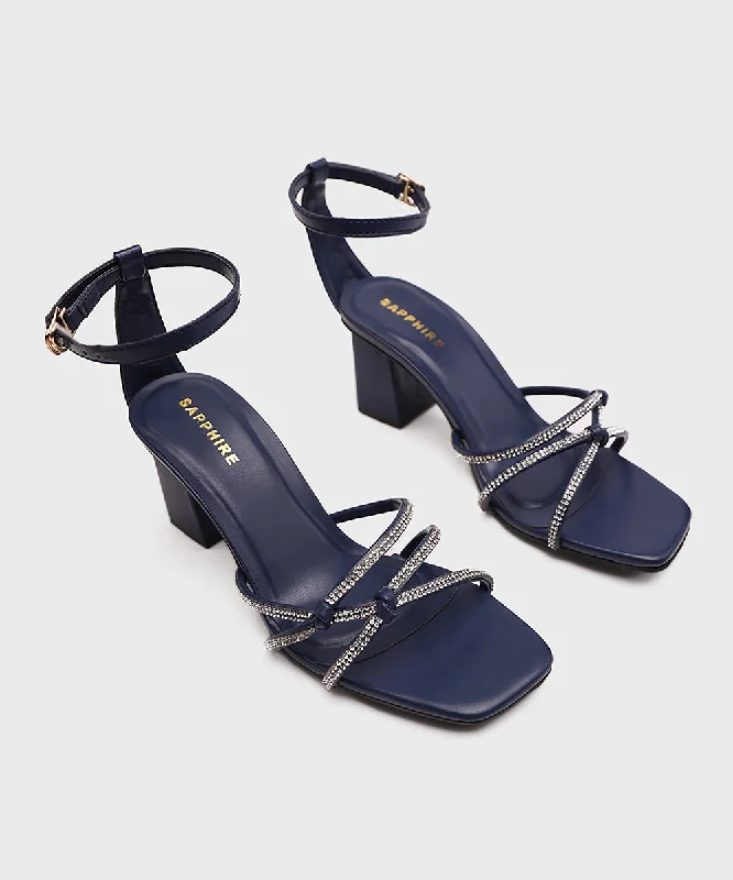 Navy blue Heel---Fashionable Kitten Heels for Date Night