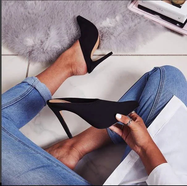 Affordable Suede Ankle Pumps for All-Day Wear--Mid-Half Suede Heels