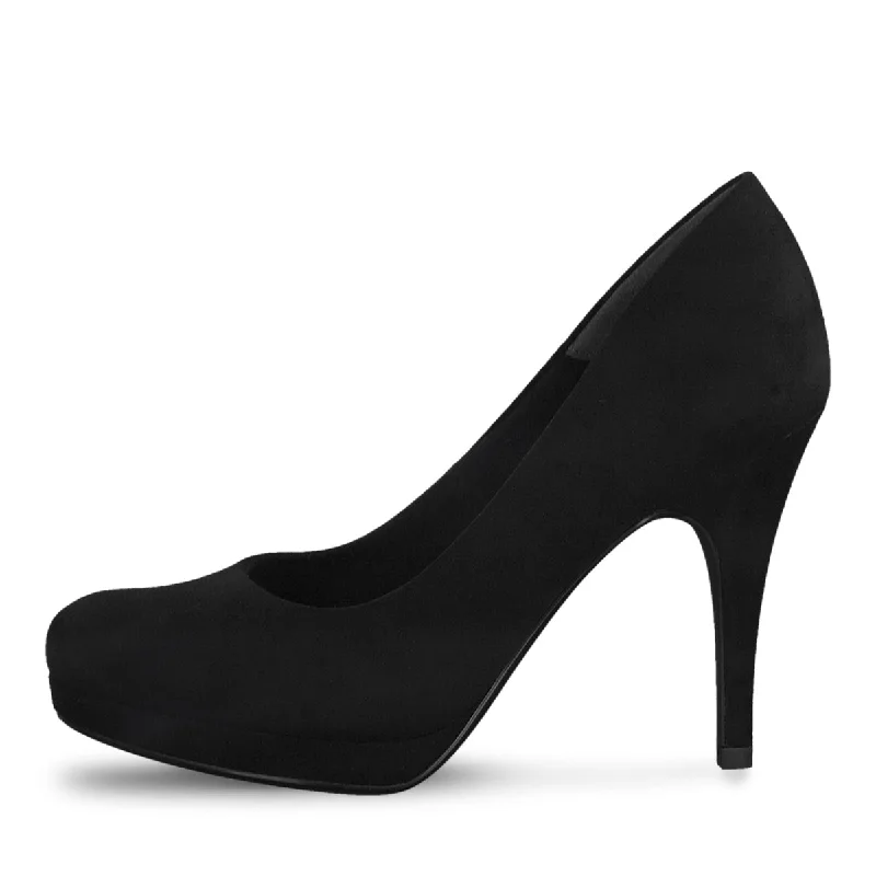 Affordable Suede Ankle Pumps for All-Day Wear--Classy Missy Black Faux Suede Pumps