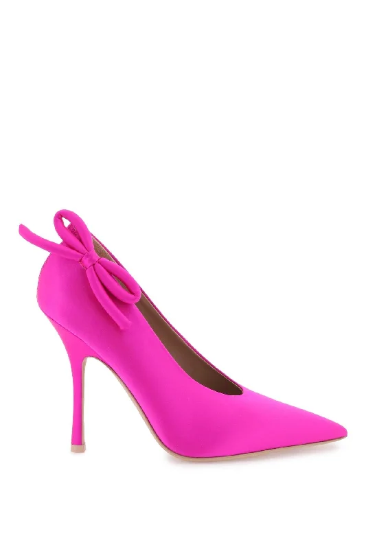 Versatile Heeled Sandals for Any Occasion---Silk 'nite-out' Pumps  - Fuxia