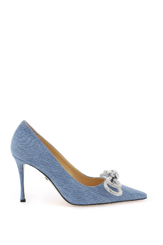 Affordable Rhinestone Pumps for a Dazzling Look---Denim Pumps With Crystals  - Blue