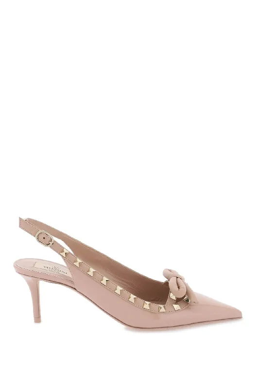 Versatile Heeled Sandals for Any Occasion---Rockstud Slingback Pumps  - Pink