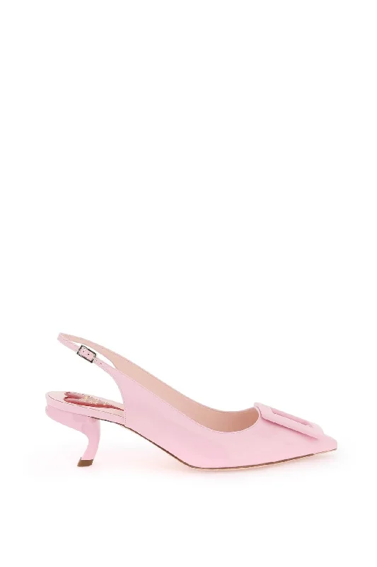 Versatile Heeled Sandals for Any Occasion---Virgule Slingback Pumps  - Pink