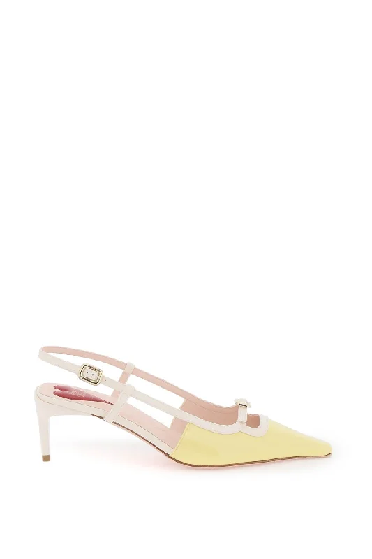 Sleek and Shiny Patent Pump Heels for a Polished Look--Two-tone Patent Leather Pumps  - White