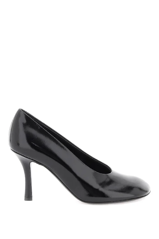 Glossy Leather Baby Pumps  - Black---Comfortable Leather Pumps for Office and Everyday Wear