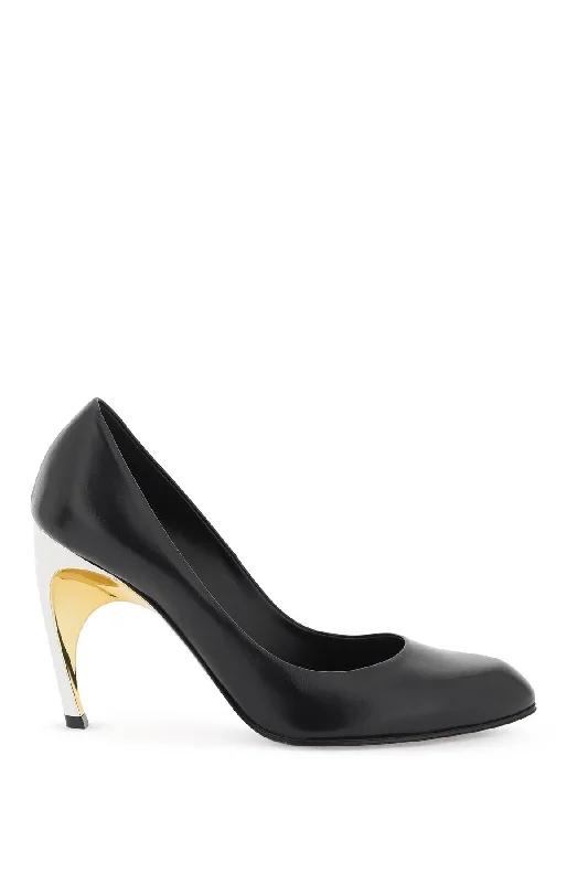 Versatile Heeled Sandals for Any Occasion---Armadillo Pumps  - Black