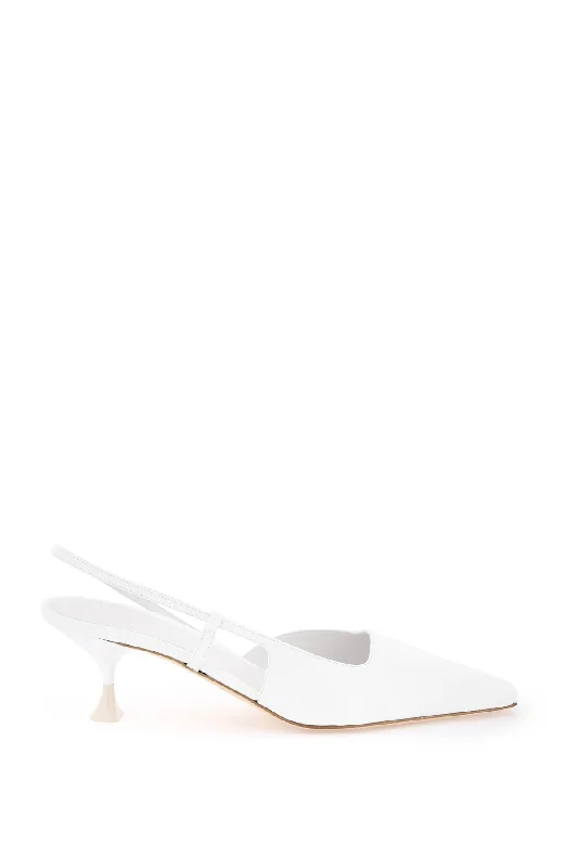 Sleek and Shiny Patent Pump Heels for a Polished Look--Slingback Patent Leather Dé  - White