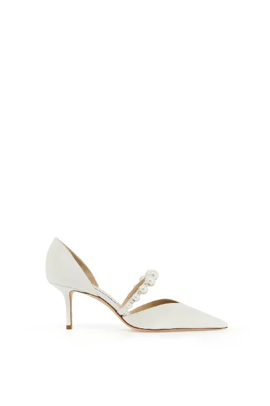 Versatile Heeled Sandals for Any Occasion---Aurelie 65 Pumps With Pearls  - White