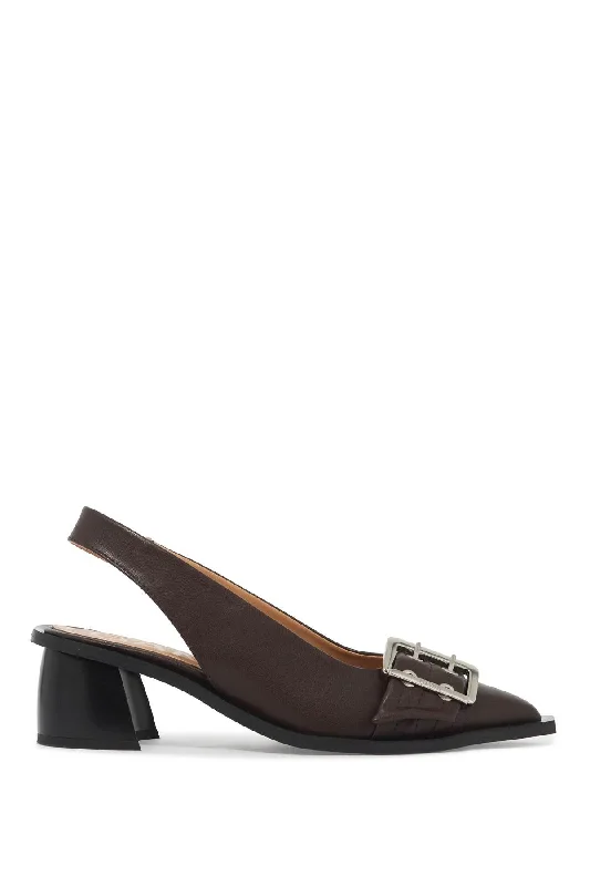 Versatile Heeled Sandals for Any Occasion---Slingback Decollet  - Brown