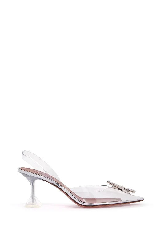 Versatile Heeled Sandals for Any Occasion---Slingback Pvc Begum Dé  - Neutro