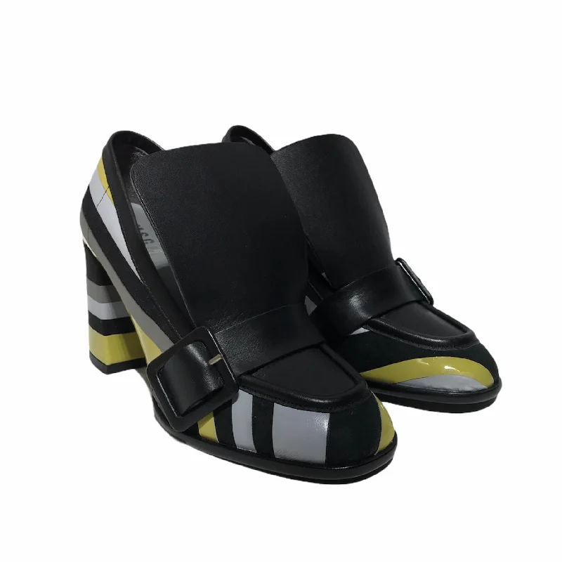 Versatile Heeled Sandals for Any Occasion---MSGM/Heels/329/BLK/Others/Stripe