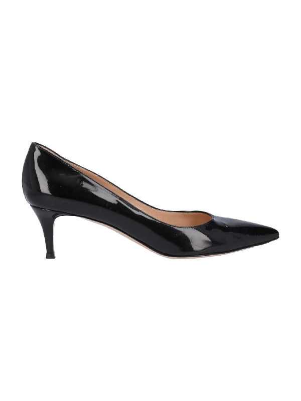 55mm kitten-heel patent-leather pumps---Fashionable Kitten Heels for Date Night