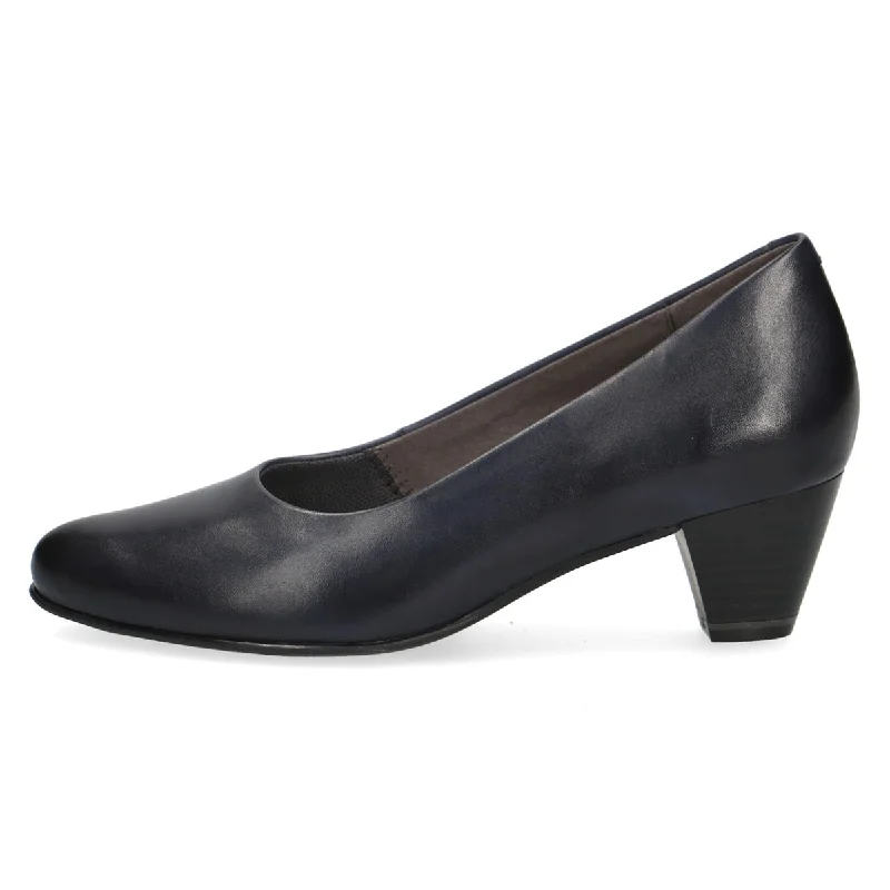 Sophisticated Statement Navy Leather Pumps---Comfortable Leather Pumps for Office and Everyday Wear