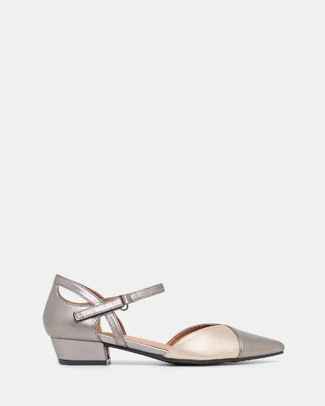 Abbey Pewter---Fashionable Kitten Heels for Date Night