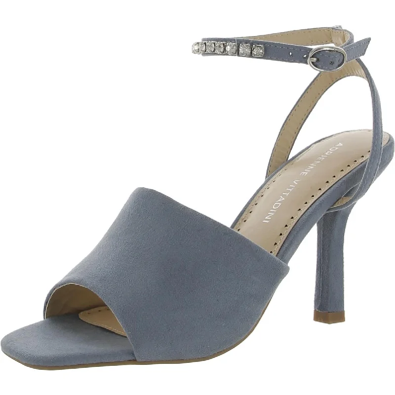 Stylish Open Toe Heels for Summer--Adrienne Vittadini Womens GINNIE Faux Leather Open Toe Pumps