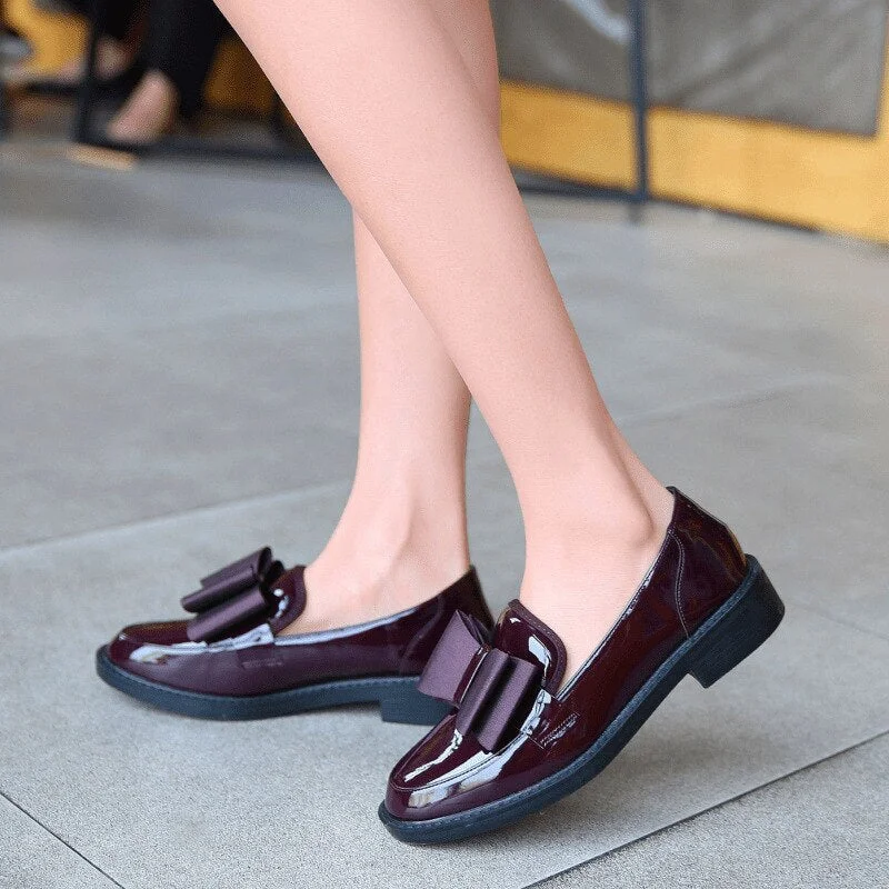 Sleek and Shiny Patent Pump Heels for a Polished Look--Advbridge 2023 OL Spring/Autumn Women Black Pumps Patent Leather High Heels Butterfly-knot Work Heeled Shoes Female Student Office Shoes