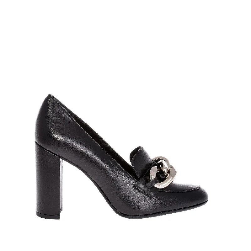 Mai Black Leather Shoes---Comfortable Leather Pumps for Office and Everyday Wear