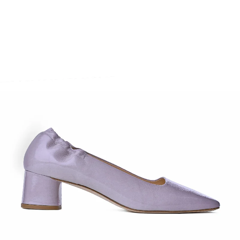 Nyoko Lilac Soft Naplak Pumps---Fashionable Kitten Heels for Date Night