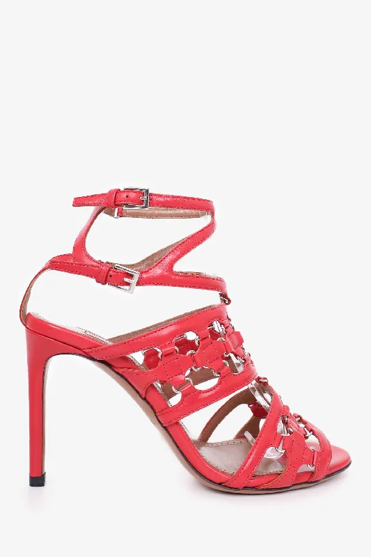 Alaia Red Leather Strappy Gladiator Heels Size 36.5---Affordable Strappy Platform Heels with Premium Quality