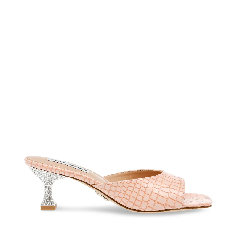 ALAYAH BLUSH CROC---Fashionable Kitten Heels for Date Night